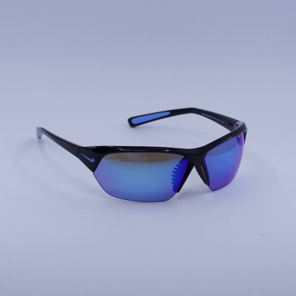 Nike SKYLON ACE M MI DV2163 011 Sunglasses Black Geometric Frame, Blue Lenses - Picture 1 of 11